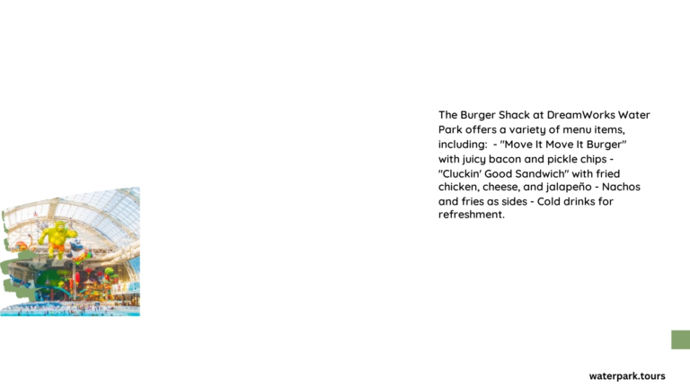dreamworks water park burger shack menu