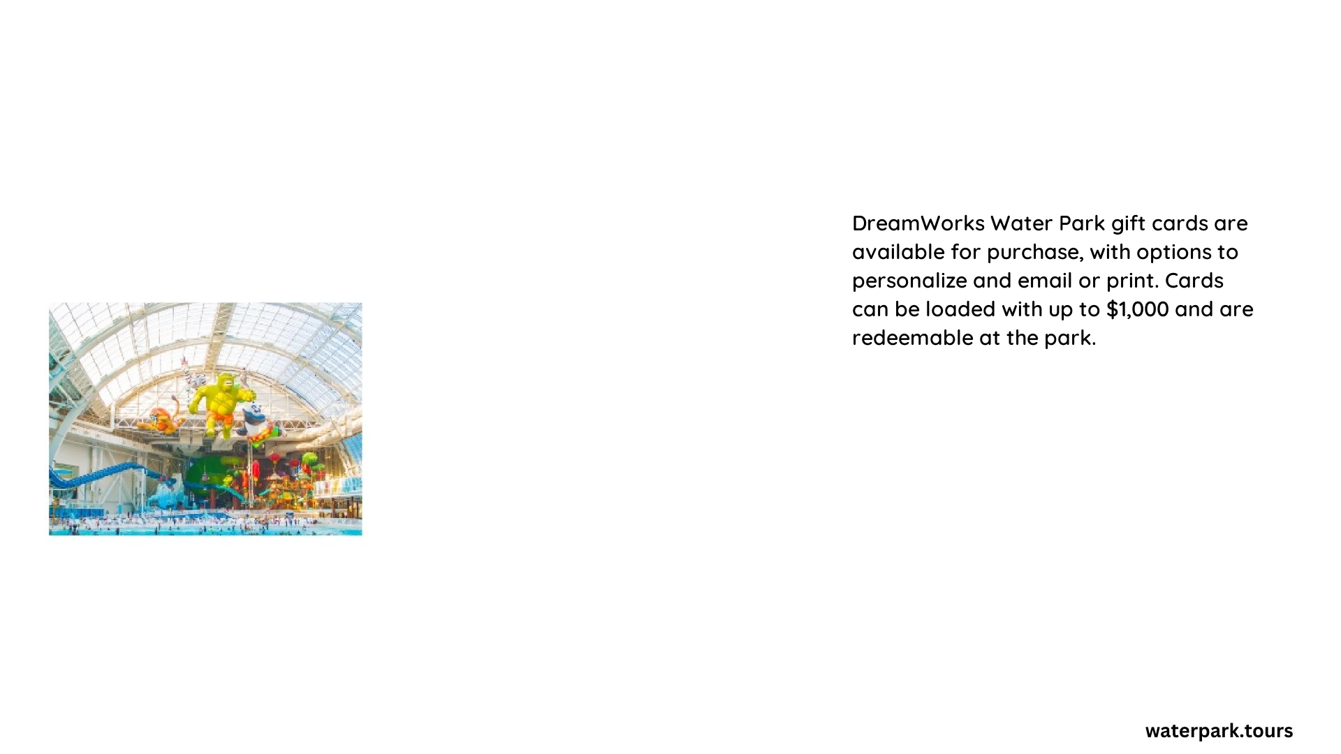 dreamworks water park gift card